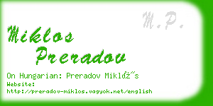 miklos preradov business card